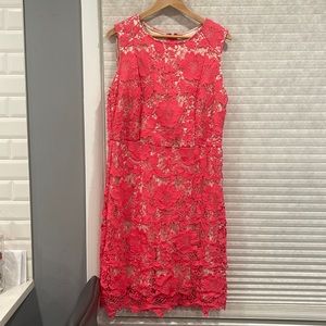 New York and company pink lace dress with beige lining. Gently worn.